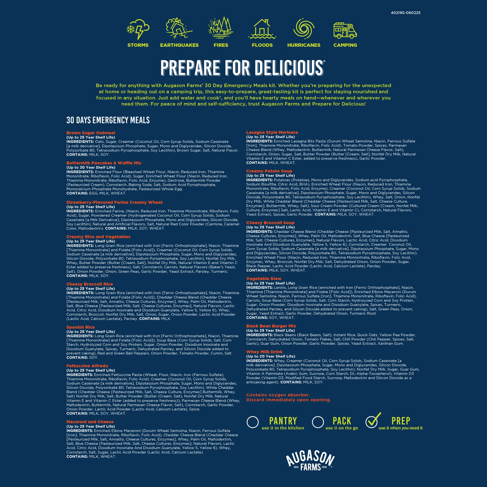 30-Day 1-Person Emergency Food Supply Kit with Water Filtration Bottle, Extra Calories per Day, 252 Servings - Image 4