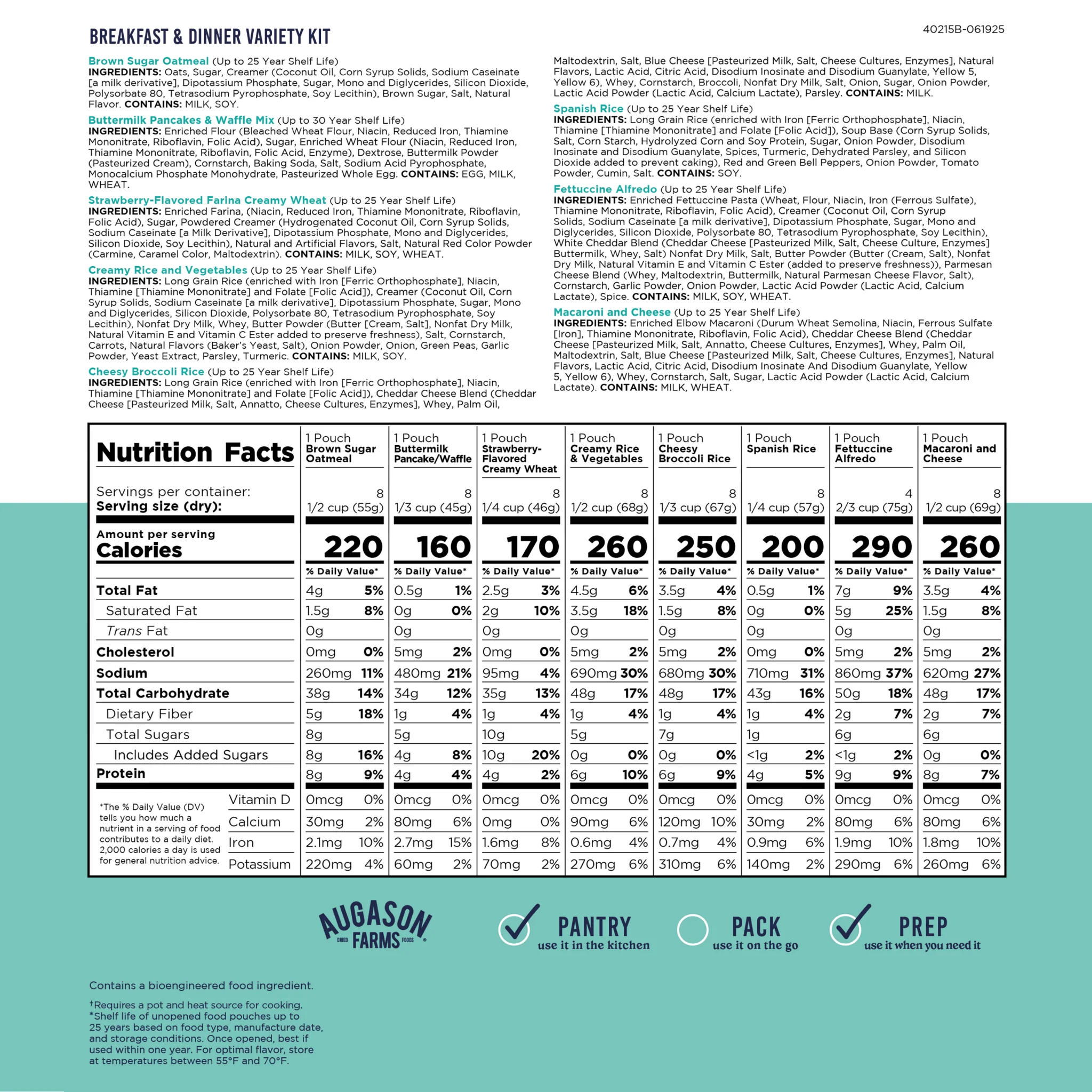 Breakfast, Lunch & Dinner Variety Kit, 232 Servings - Image 8