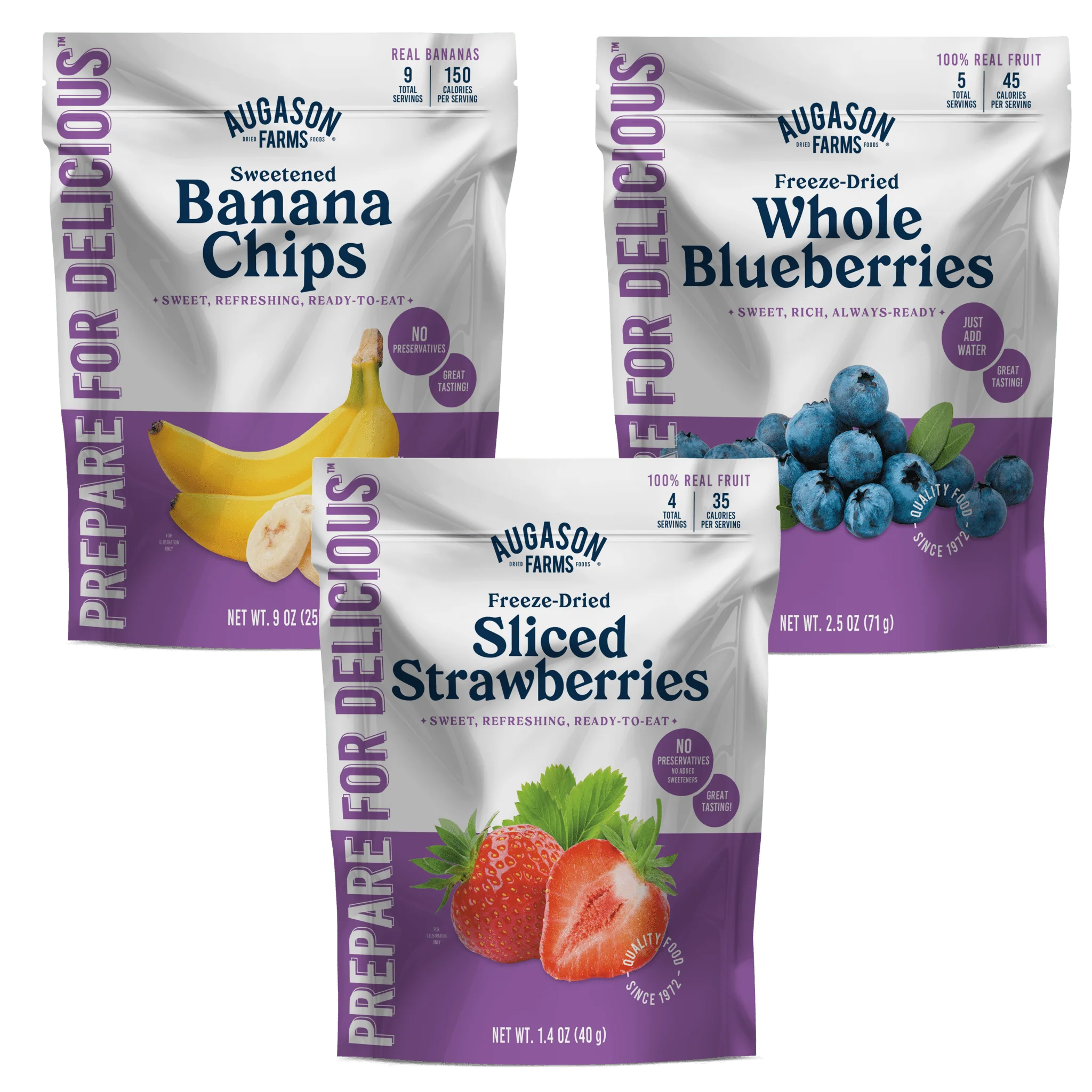Fruit Pouch Variety Pack- Strawberry, Blueberry, Banana