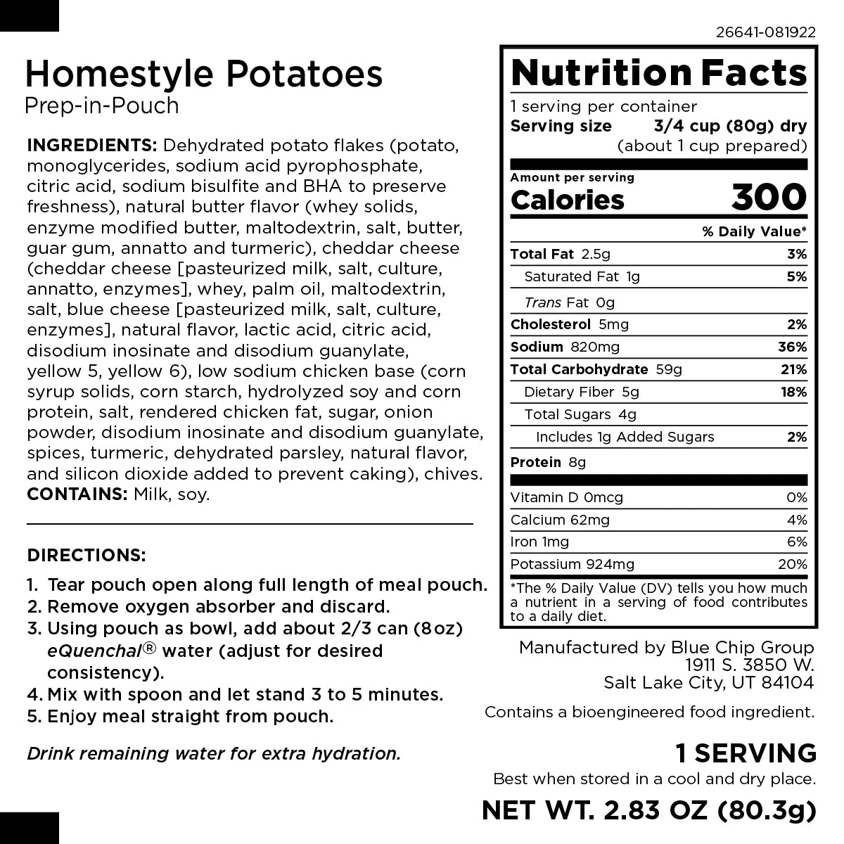 Homestyle Potatoes, Cold Fill, No Heat Required, 1 Serving - Image 2
